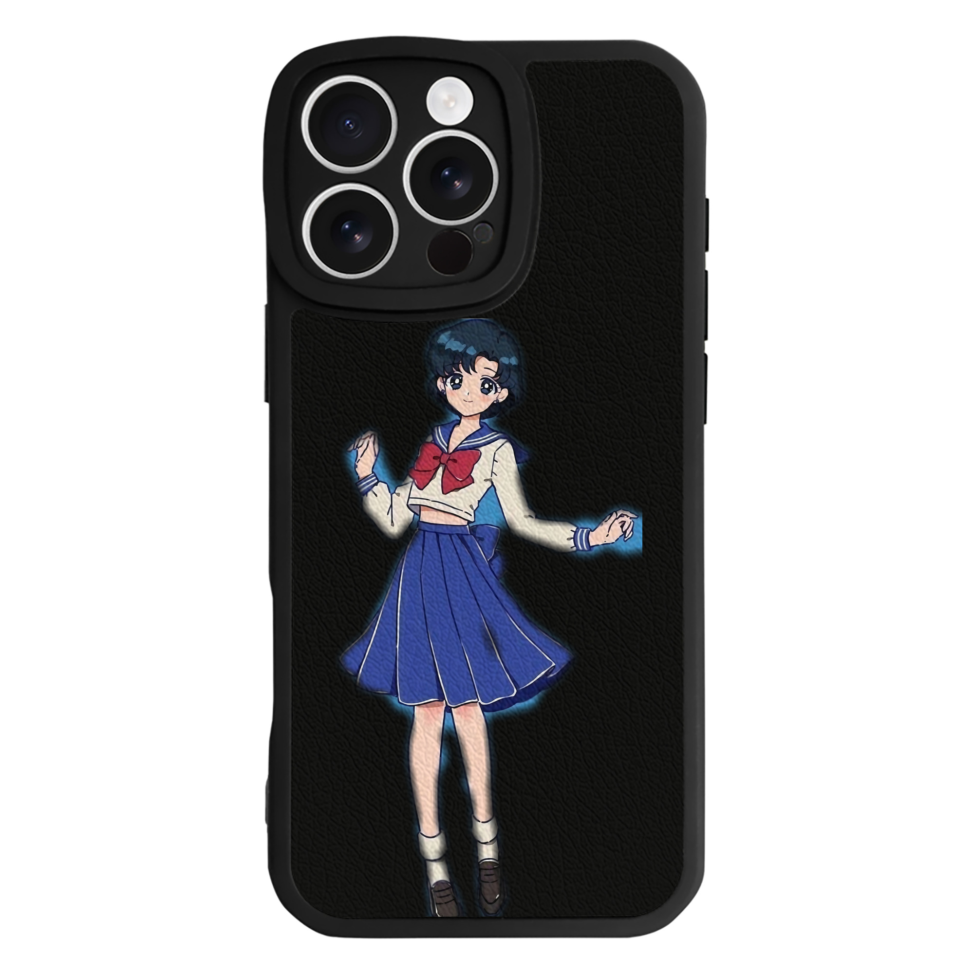 （画像用） 美少女戦士セーラームーン 水野 亜美 みずの あみ Sailor Moon Mizuno Ami 【iPhone 16シリーズ対応】シリコンスマホケース（レザー調） 材質：シリコン